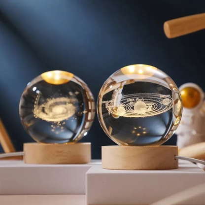 Lámpara En Bola De Cristal 3d Sistema Solar