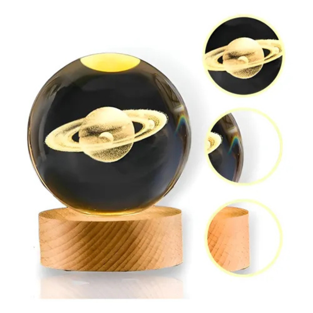 Lámpara En Bola De Cristal 3d Sistema Solar